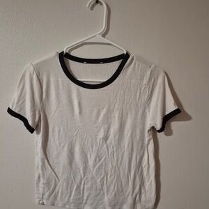 White and Black Women's Ringer Tee